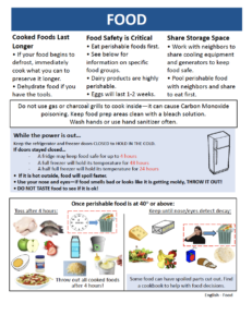 Information for after a disaster to keep people safe from food-borne illnesses.